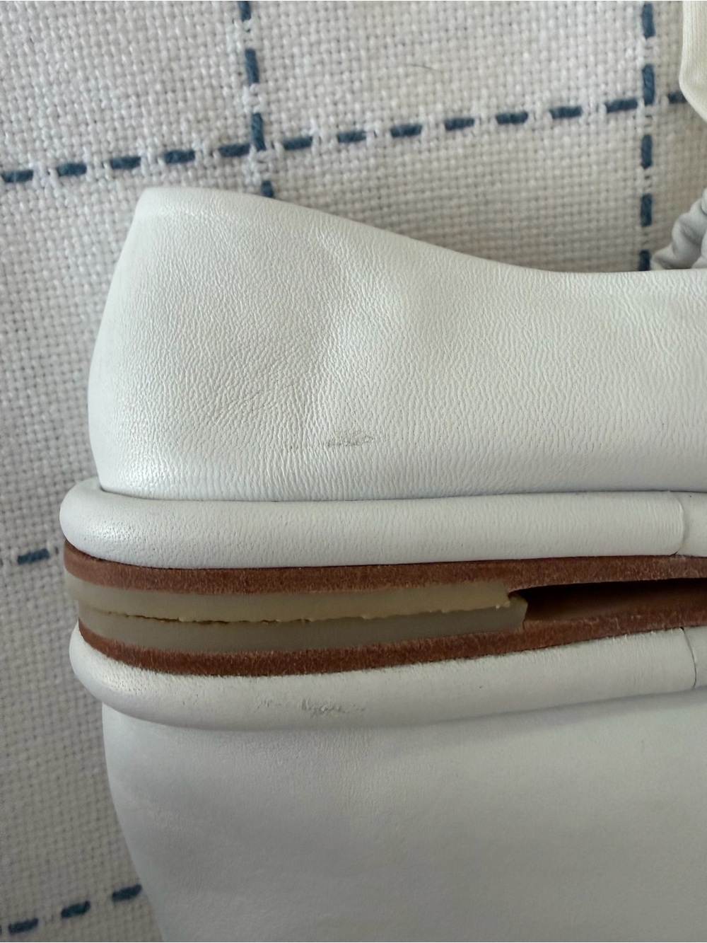 NWOT Lauren Manoogian White Elastic-Sling Ballet Flats - Picture 4 of 8